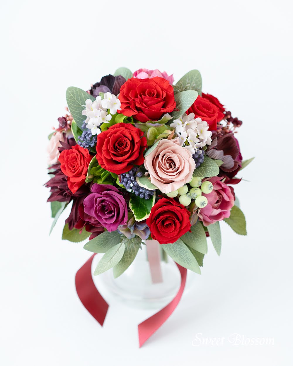 【ブリザーブドフラワー】クイーンレッドのナチュラルブーケ