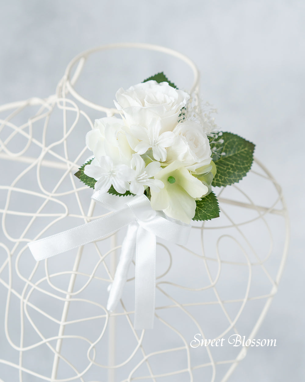 ホワイト＆ラベンダーピンクのナチュラルブーケ【ブリザーブドフラワー