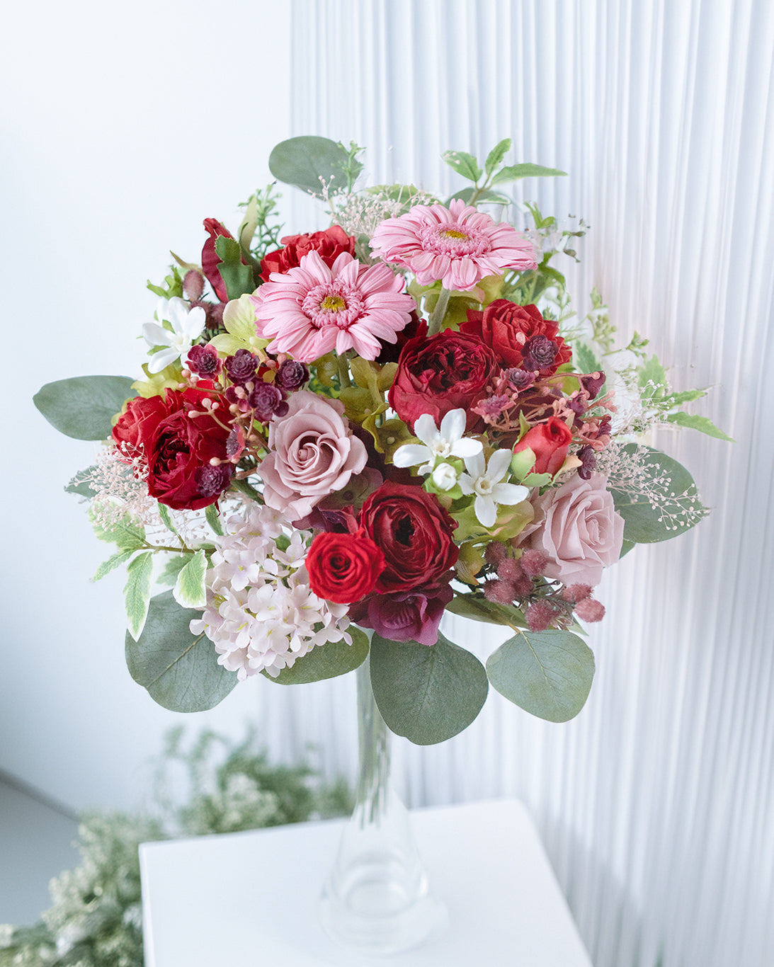 【プリザーブドフラワー】ガーベラとバラの花束