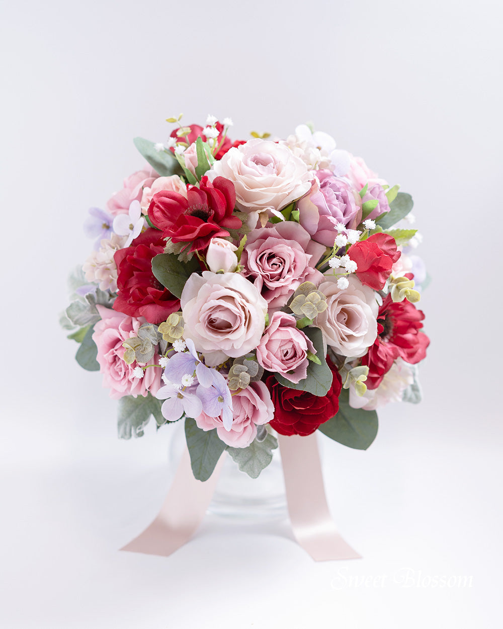 【アーティフィシャルフラワー】くすみピンクのクラッチブーケ