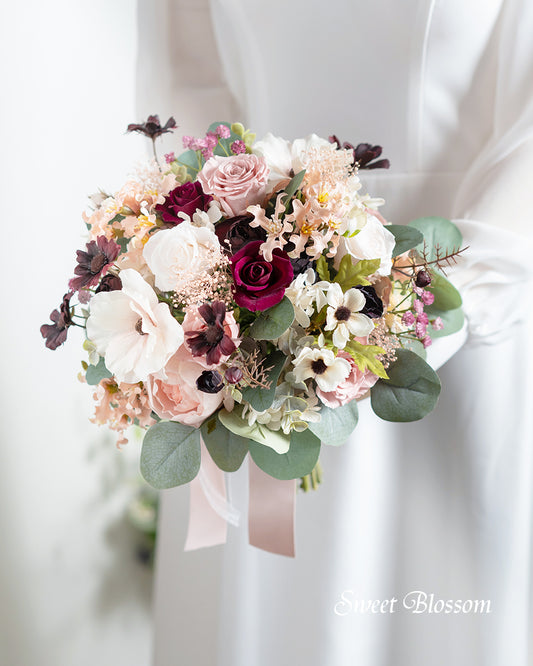 【プリザーブドフラワー】ニュアンスカラーのクラッチブーケ