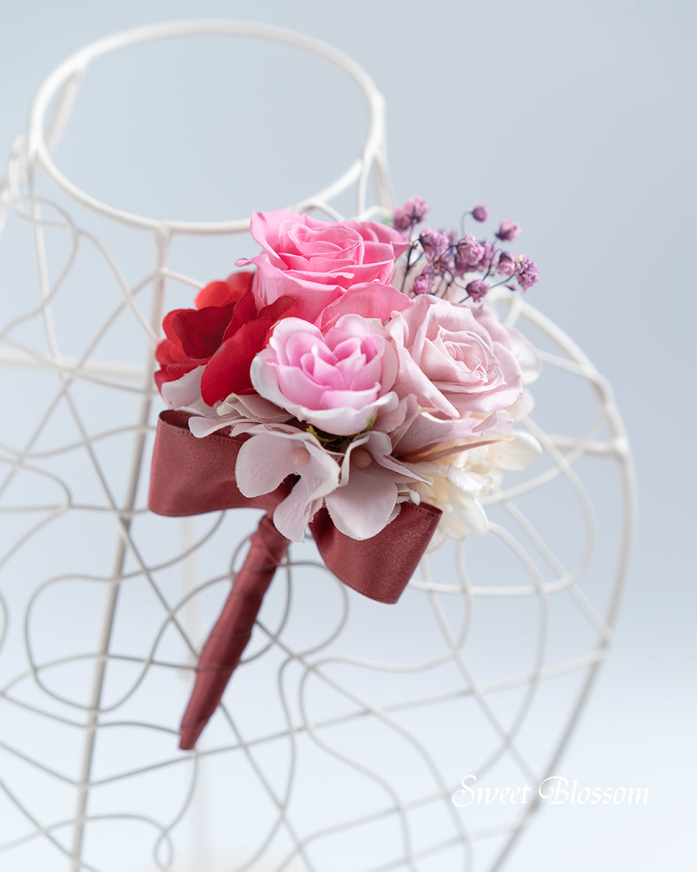 【プリザーブドフラワー】ピンクグラデーションのクラッチブーケ