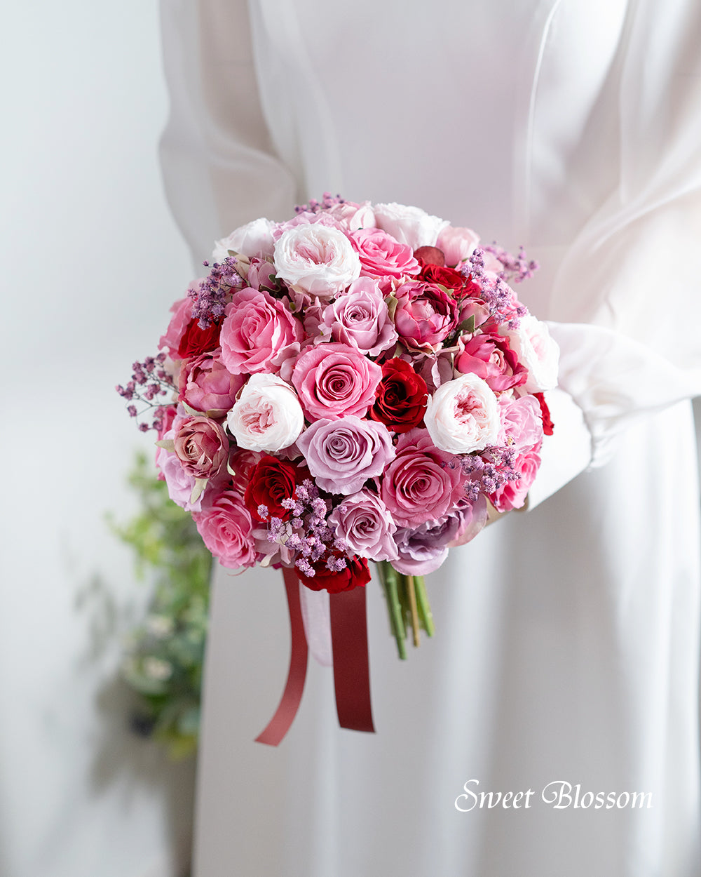 【プリザーブドフラワー】ピンクグラデーションのクラッチブーケ